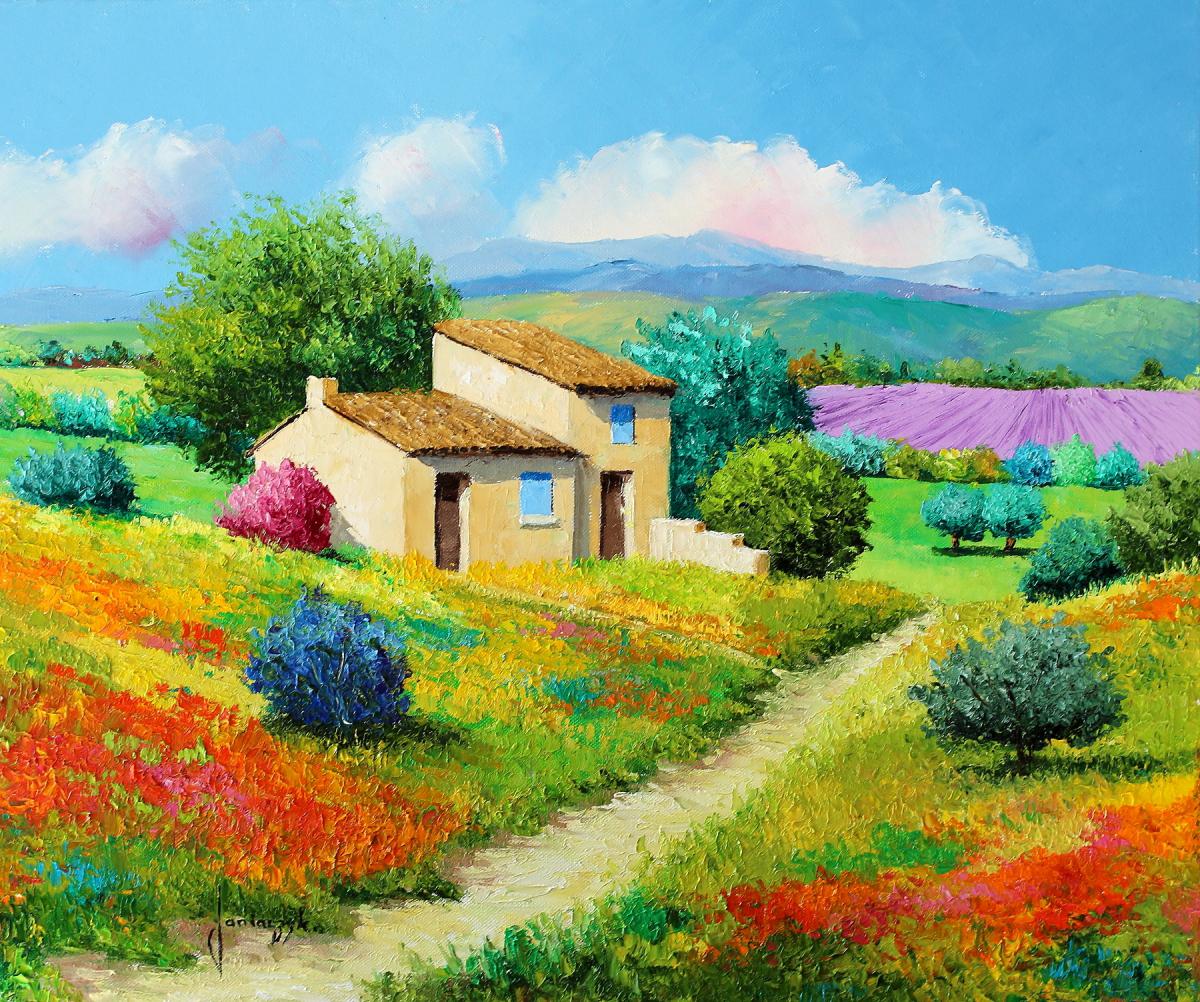 Jean-Marc Janiaczyk. Pathway of the provencal house 38x46 cm
