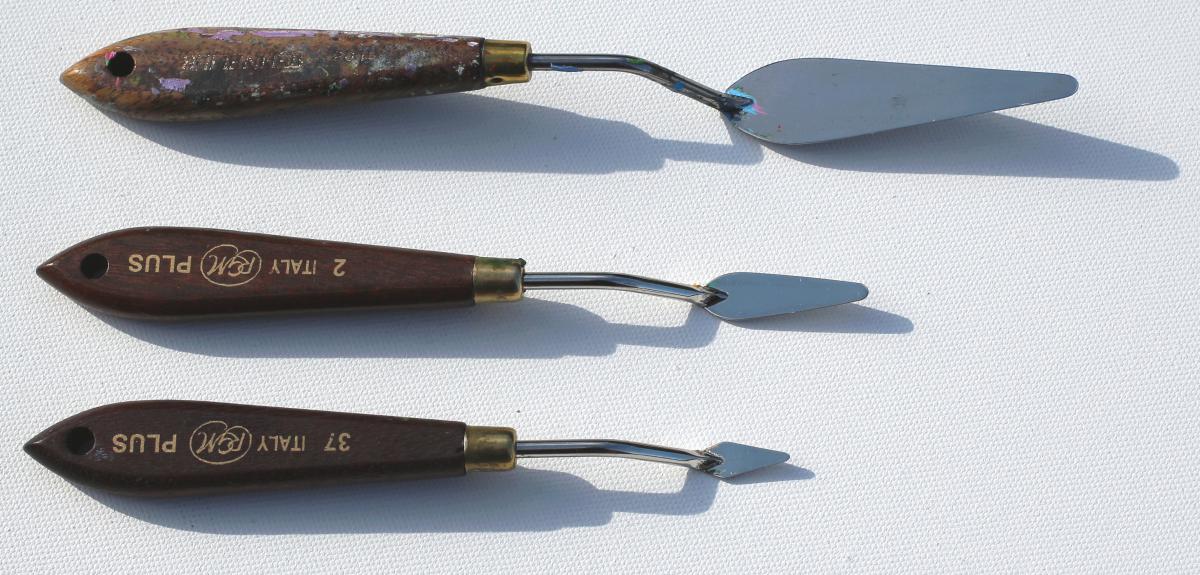 palette knives, couteaux à palette
