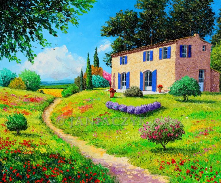 Provencal house with blue shutterscm