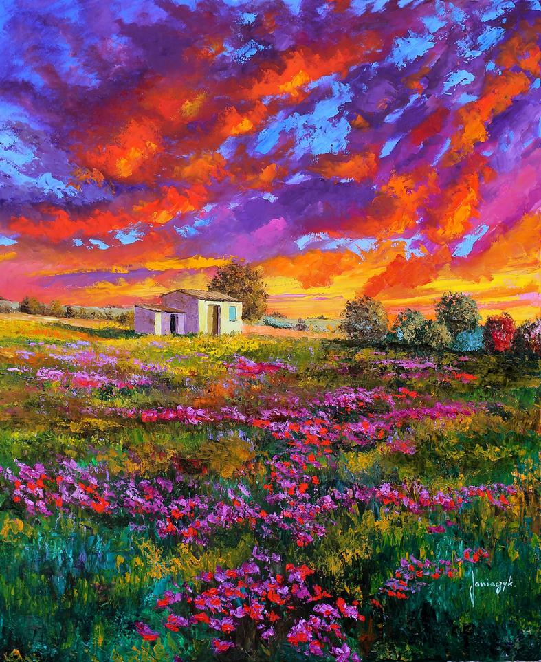 Blazing sky 60x73 cm