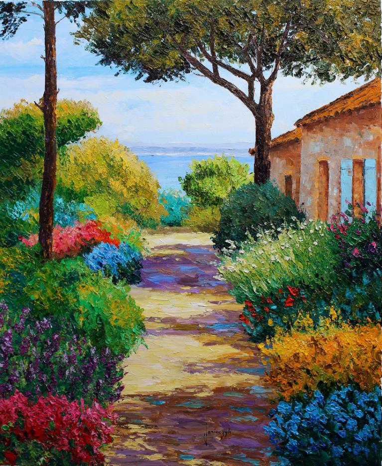 Colorful pathway 65x54 cm