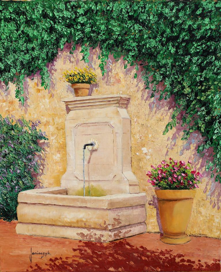Provencal stone fountain 55x46 cm