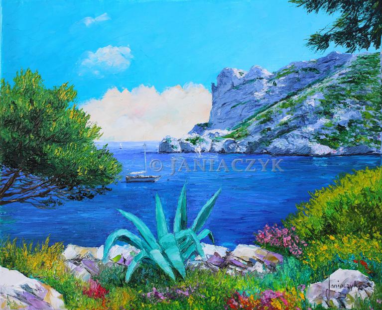 The ridge of Sormiou painting 46x38 cm