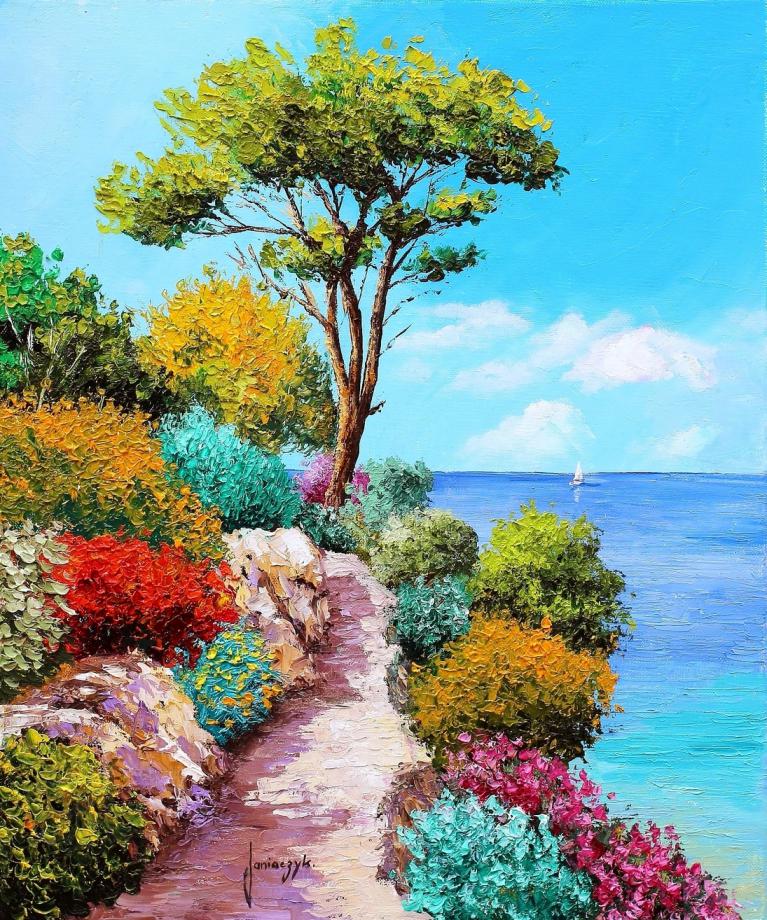 Seaside pathway 46x38 cm