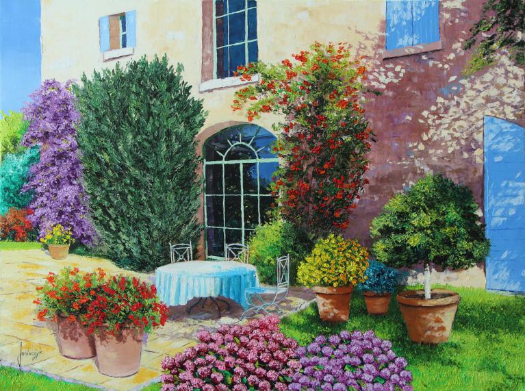 sunny terrace painting 60x80 cm