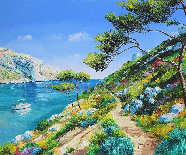 Walking in the cove 65x50 cm