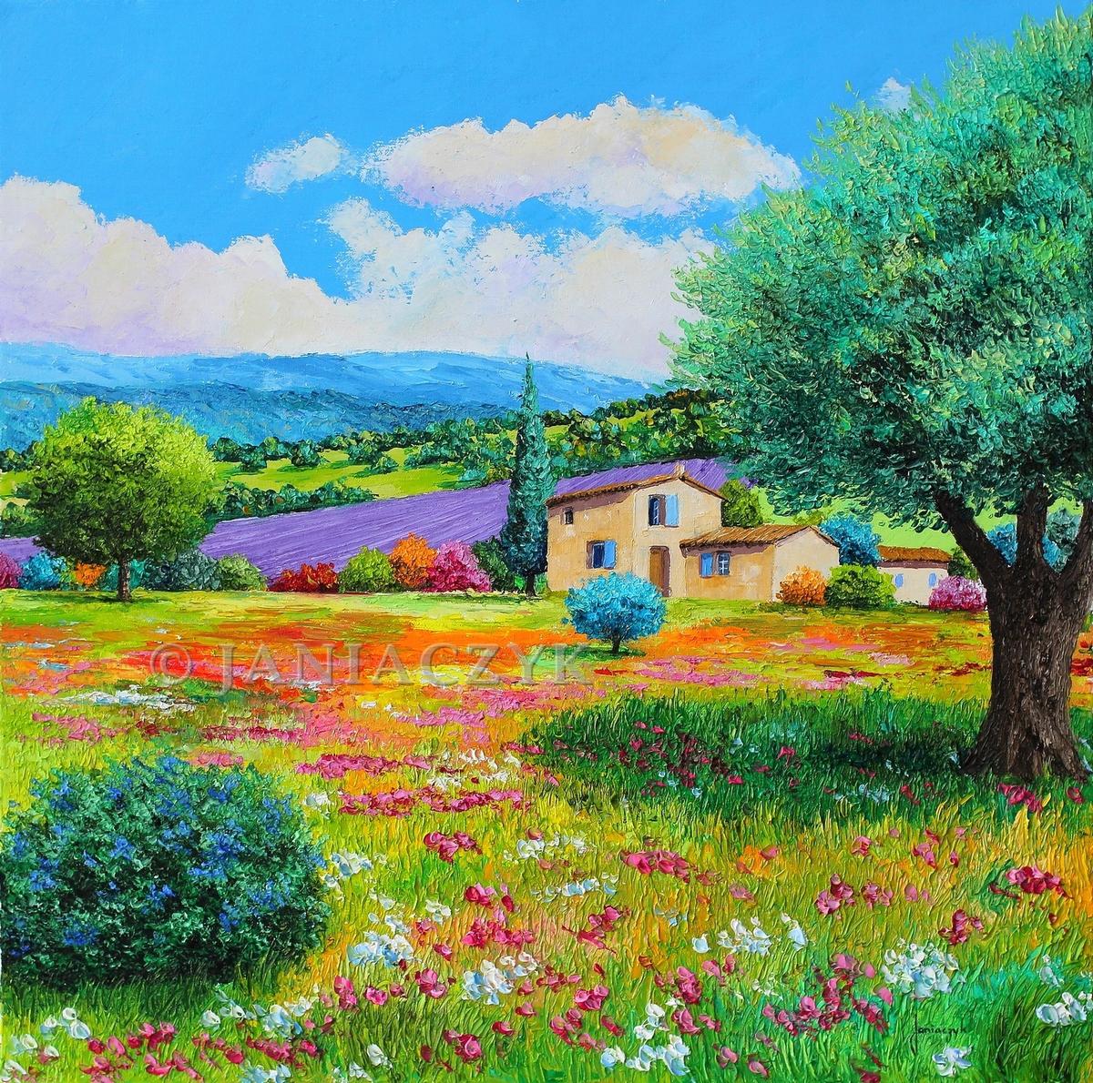 "Garden entry" 65x54 cm palette knife painting
