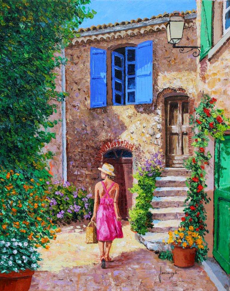 Woman in hat 50x40 cm